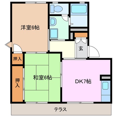 伊勢川島駅 徒歩12分 1階の物件間取画像